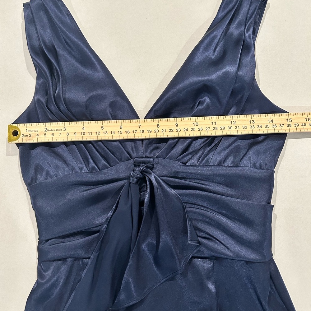 Eliza J Navy Blue Satin Sheath cocktail dress Size 2P - Picture 10 of 13